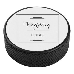 Elegant Personalized Wedding  Custom Modern Gift Hockey Puck