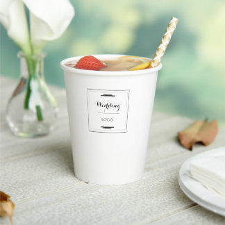 Elegant Personalized Wedding Custom Modern Gift Paper Cups