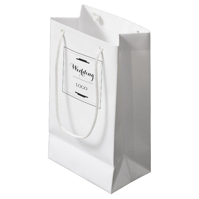 Elegant Personalized Wedding  Custom Modern Gift Small Gift Bag (Front Angled)