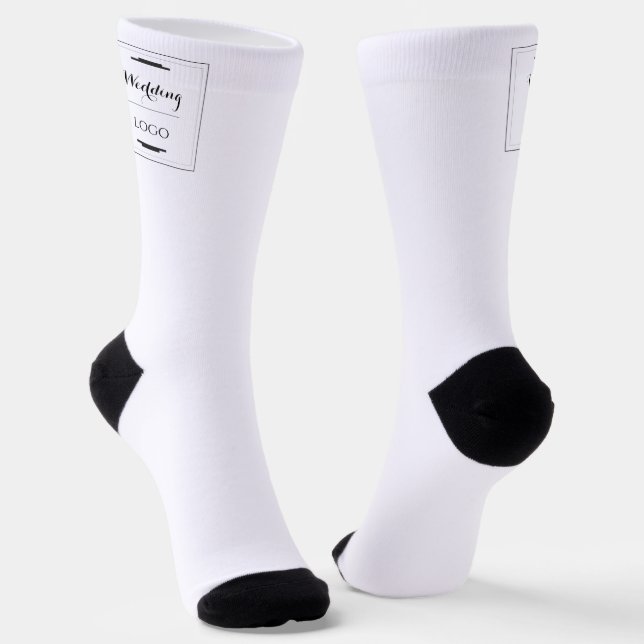 Elegant Personalized Wedding  Custom Modern Gift Socks (Angled)