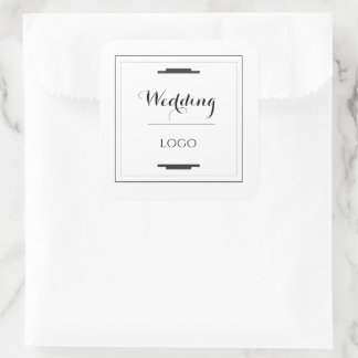 Elegant Personalized Wedding Custom Modern Gift Square Sticker