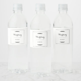 Elegant Personalized Wedding Custom Modern Gift Water Bottle Label