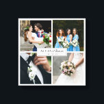 Elegant Personalized Wedding Day Photo Collage Canvas Print<br><div class="desc">Personalize with your four favourite wedding photos,  name and special date to create a unique photo collage,  memory and gift. A lovely keepsake to treasure! Designed by Thisisnotme©</div>