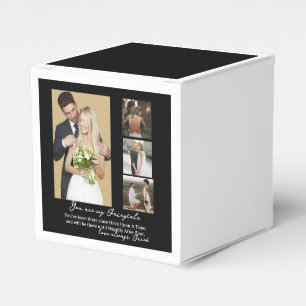 Elegant Personalized Wedding Day Photo Collage Favor Box