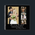 Elegant Personalized Wedding Day Photo Collage  Notebook<br><div class="desc">Elegant Personalized Wedding Day Photo Collage Throw Pillow</div>