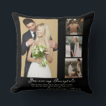 Elegant Personalized Wedding Day Photo Collage  Throw Pillow<br><div class="desc">Elegant Personalized Wedding Day Photo Collage Throw Pillow</div>