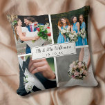 Elegant Personalized Wedding Day Photo Collage Throw Pillow<br><div class="desc">Personalize with your four favourite wedding photos,  name and special date to create a unique photo collage,  memory and gift. A lovely keepsake to treasure! Designed by Thisisnotme©</div>