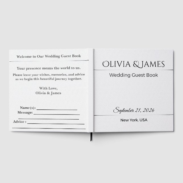 Elegant Personalized Wedding Guest Book (Full)