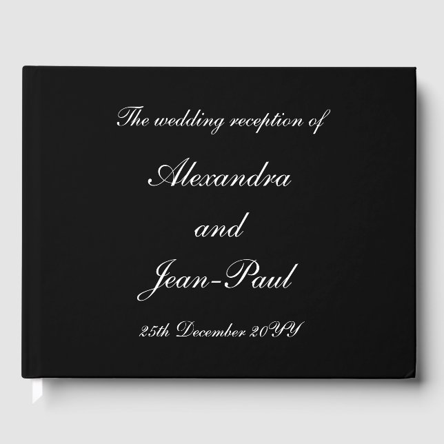 Elegant, Personalized Wedding Guest Book (Front)