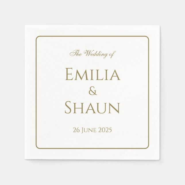 Elegant Personalized Wedding Napkins (Front)