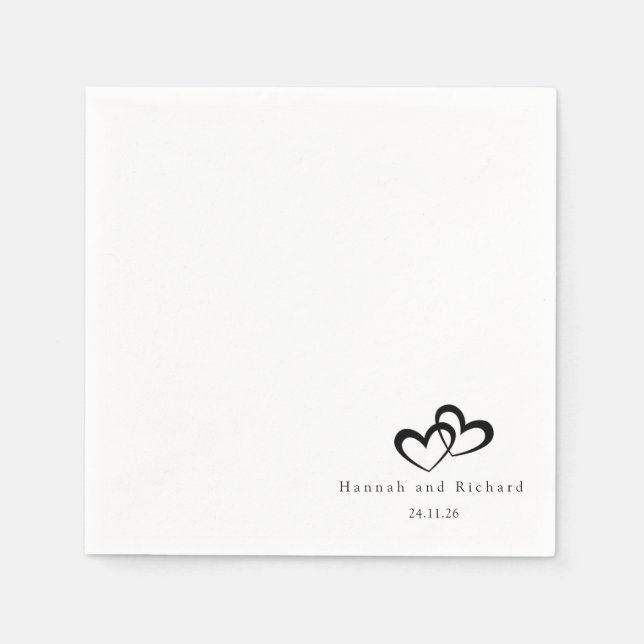 Elegant Personalized Wedding Napkins (Front)