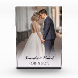 Elegant Personalized Wedding Photo Block<br><div class="desc">This elegant mr and mrs photo block is the perfect gift for any newly weds,  featuring a photo from their wedding day,  their names and their family name of their wedding.</div>