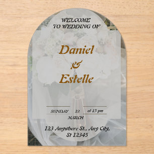 elegant personalized wedding welcom acrylic invitations