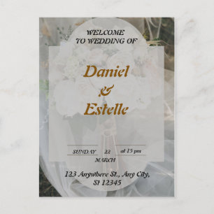 elegant personalized wedding welcom postcard