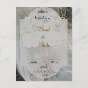 elegant personalized wedding welcom postcard