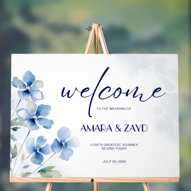 Elegant Personalized Wedding Welcome Acrylic Sign (Neutral)