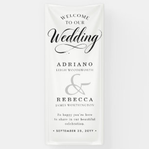 Elegant Personalized Wedding Welcome Banner