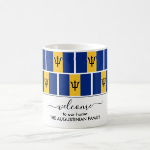 Elegant Personalized Welcome BARBADOS FLAG  Coffee Mug