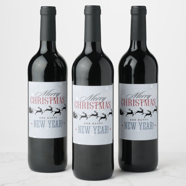 Elegant Personalized Wine Bottles for Holiday Gift Wine Label (Bottles)