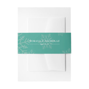 Elegant Personalized Winter Wedding Invitation Belly Band