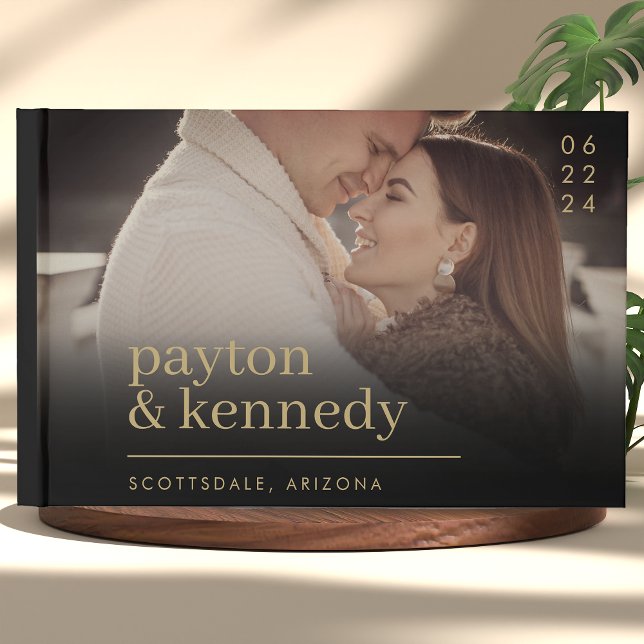 Elegant Personalized With Name And Photo Wedding Guest Book (Creator Uploaded)