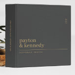 Elegant Personalized With Name Wedding Reception Binder<br><div class="desc">Introducing our Elegant Personalized With Name Wedding Reception 3-ring binder, designed to capture and preserve your precious wedding memories in style. This sophisticated binder features a chic and minimalist design, with a dark grey and gold colour scheme that adds a touch of elegance to any wedding decor. Ideal for use...</div>