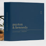 Elegant Personalized With Name Wedding Reception Binder<br><div class="desc">Introducing our Elegant Personalized With Name Wedding Reception 3-ring binder, designed to elegantly capture and preserve the memories of your special day. This custom binder features a sophisticated navy blue and gold colour scheme, adding a touch of luxury to your wedding reception decor. Perfect for serving as a custom wedding...</div>