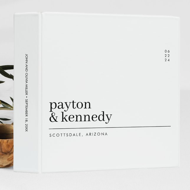 Elegant Personalized With Name Wedding Reception Binder (Creator Uploaded)