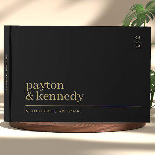 Elegant Personalized With Name Wedding Reception Guest Book