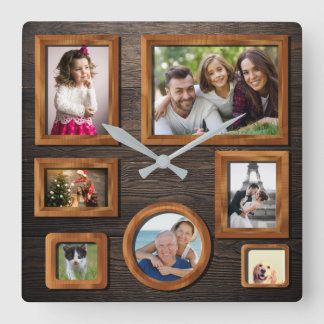 Elegant personalized wood photo frames wood Clock