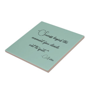 Elegant Personalized Your Favourite Quote   Tile