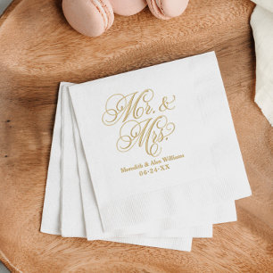 Élégant Personnalisé M. et Mme Mariage Monogram