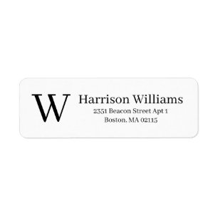 Élégant personnalisé Monogramme noir blanc Adresse