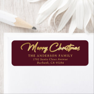 Élégant Personnalisé Rouge et Or Foil Joyeux Noël