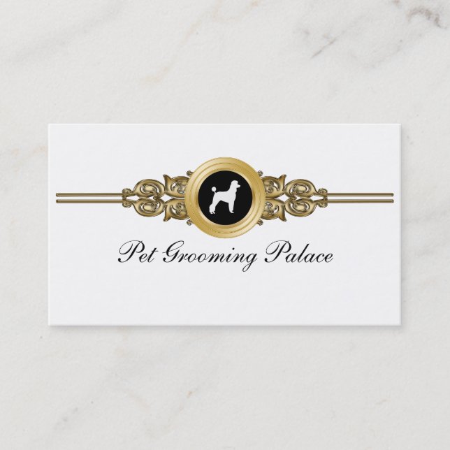 Elegant Pet Grooming Business Cards (Front)