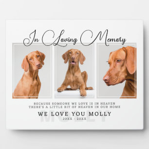 Elegant Pet Memorial 3 Photo Collage Plaque