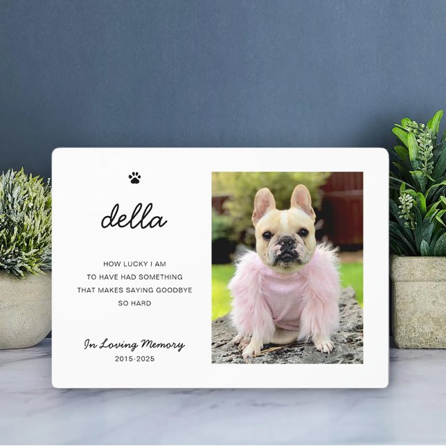 Elegant Pet Memorial | Photo Keepsake Plaque (Creator Uploaded)