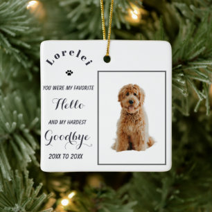 Elegant Pet Memorial Photo Tribute Sympathy Quote Ceramic Ornament