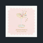 Elegant Petals and Prosecco Bridal Shower Napkin<br><div class="desc">Bring a show-stopping touch to your Petals and Prosecco-themed bridal shower with these Personalized Napkins. Featuring a gorgeous blush pink floral design,  they're perfect for your celebration. Matching items in our store Cava Party Design.</div>