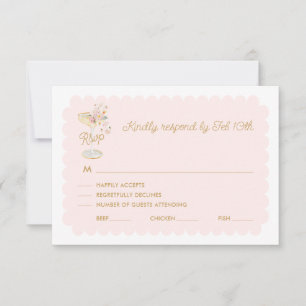 Elegant Petals and Prosecco RSVP Card