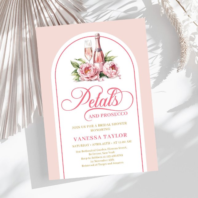 Elegant petals and prosecco watercolor invitation (Elegant petals and prosecco watercolor invitation)