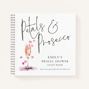 Elegant Petals Prosecco Bridal Shower Guest Book