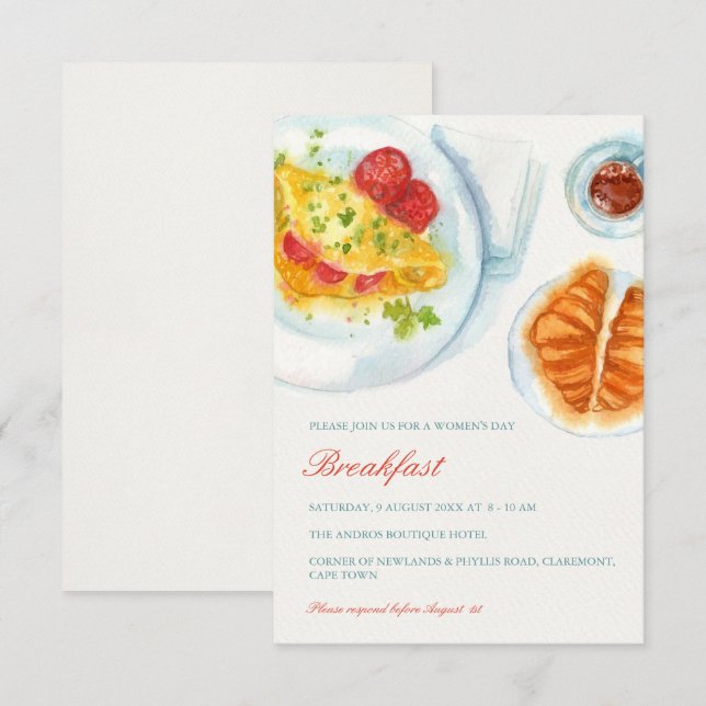 Elégant Petit Déjeuner d'affaires Invitation Réuni (Devant / Derrière)