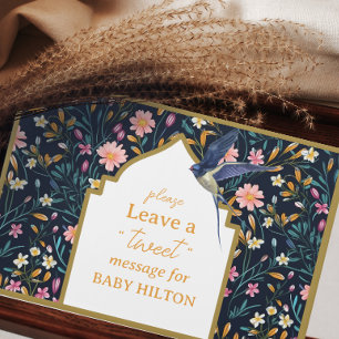 Elégant Petit Oiseau Floral Baby shower Livre d'In