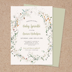 Elegant Petite Wildflower baby sprinkle Invitation