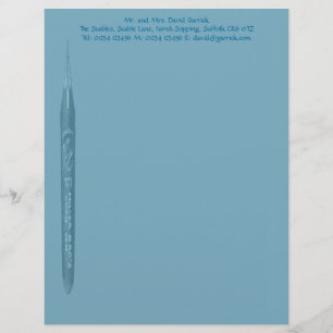 Elegant Petrol Blue Pen Nib Stationery