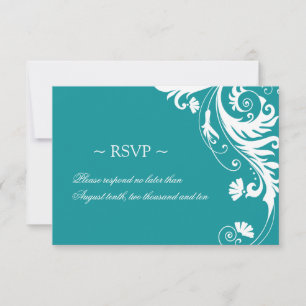 Elegant Petrol Wedding Reply Cards