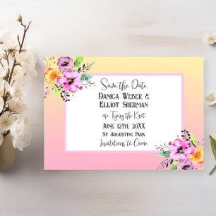 Elegant Petunias Floral Wedding Save the Date Postcard