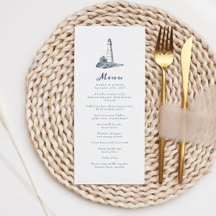 Elégant phare nautique Ocean Sea Mariage Menu