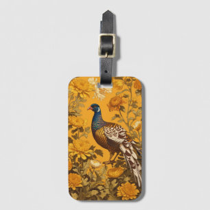 Elegant Pheasant William Morris Inspired Luggage Tag